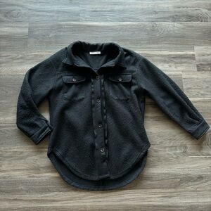 12th Tribe Jayne Black Cozy Button Up
